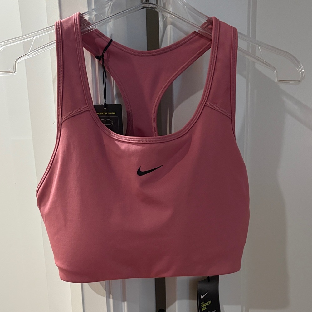 Nike Women's Swoosh Bra Classic Style DRI-FIT Rose Sports Bra